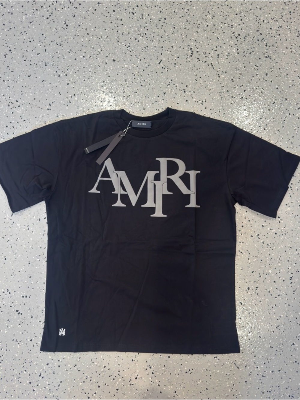 AMIRI Black T-Shirt with Gray Logo Print